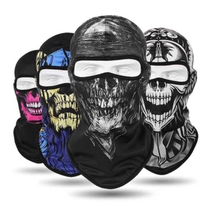 Tactical Skull Ghost Printed Full Face Mask Balaclava Halloween Cosplay Ski Mask - Picture 1 of 37