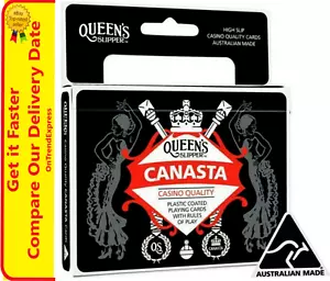 Queen's Slipper Canasta Playing Cards Double Deck 2 Decks Casino Plastic Coat - Bild 1 von 7
