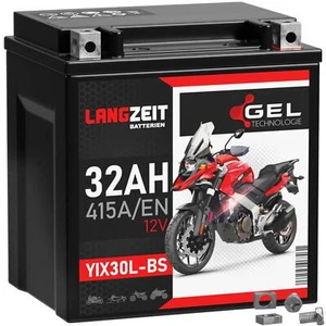 Langzeit YIX30L-BS Motorradbatterie GEL 12V 32Ah 415A/EN Batterie 83200 83000 - Bild 1 von 5