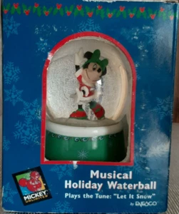Musical Holiday Waterball Let it Snow Enesco Mickey Unlimited Minnie - Picture 1 of 5