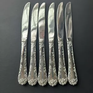 6 WM Rogers Enchanted Rose Dinner Messer versilbert Besteck Silberbesteck Vintage - Bild 1 von 16
