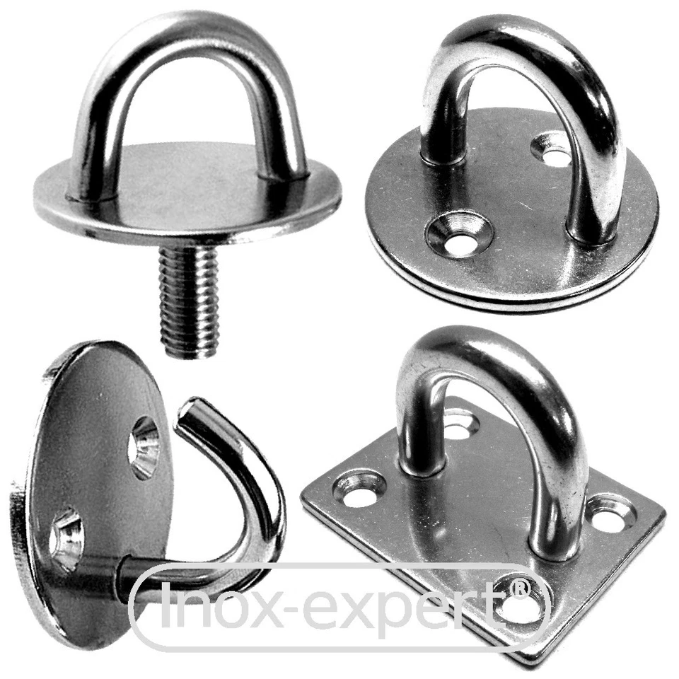 INOX-EXPERT Niro Öse Augenplatte Bügelplatte Edelstahl VA Auge Rostfrei Nirosta-Augplatte A2