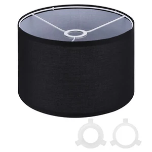 Drum Lamp Shades for Table Lamp 12"x12"x8" Linen Floor Lamp Shade Black - Picture 1 of 8