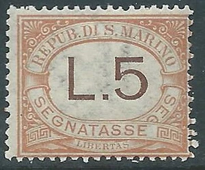 1925 SAN MARINO SEGNATASSE 5 LIRE MNH ** - X25 - Picture 1 of 1