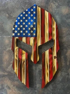 Thin red line fighter Spartan helmet gift for firefighters fireman wall decor - Picture 1 of 9