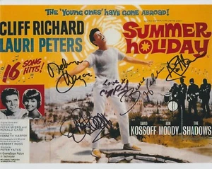Cliff Richard The Shadows + Melvyn Hayes Hand Signed 8x10 Photo Hank Marvin (C) - Picture 1 of 2