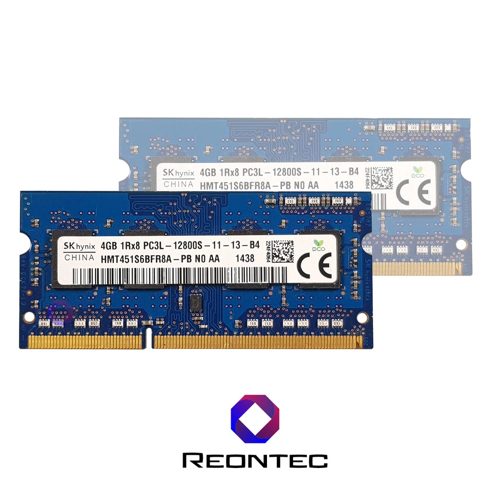 4GB Laptop RAM SK hynix PC3L-12800S DDR3L HMT451S6BFR8A-PB 1Rx8 Memoria - Immagine 1 di 1