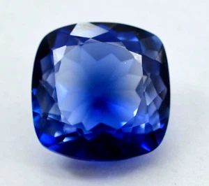 Piedra preciosa suelta de corte cojín azul natural de 24 quilates azul natural de Ceilán con certificación - Imagen 1 de 5