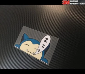 Reflective Cute funny Sleepy Snorlax Peeker PEEKING JDM Sticker #P06 - Picture 1 of 2