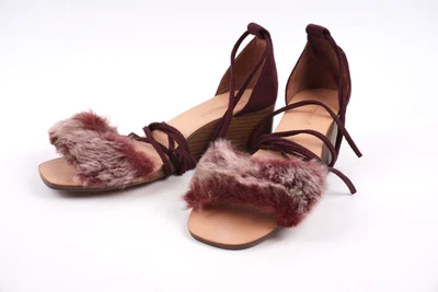 Sandalia de tacón de cuña Jeffrey Campbell Loana para mujer talla 7 marrón imitación piel con cordones Foto 1 de 4