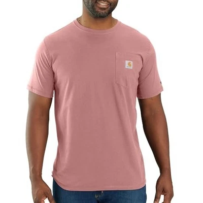 Carhartt Force Men's Relaxed Fit Midweight Short Sleeve Pocket T-Shirt Rose Tint - Image 1 of 3
