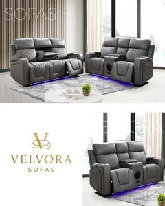 Florida 3+2 Electric Recliner Sofa Set | USB | LED | Bluetooth | Fast Delivery - Picture 1 of 47