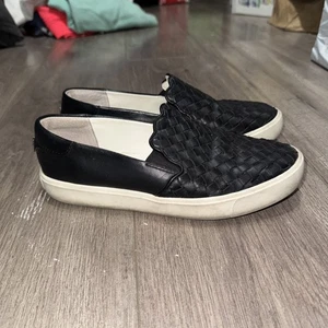 Damenschuhe Sam Edelman Eda Größe 7 schwarz Leder Slipper Turnschuhe Halbschuhe gebraucht, in einwandfreiem Zustand - Bild 1 von 7