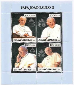 Estampillas de papel de plata del Papa Juan Pablo II de Guinea-Bissau 5p01as - Imagen 1 de 1