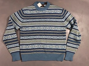 Vintage Gummistiefel Pullover 70er Herren Medium 80s gestreift geometrisch - Bild 1 von 9