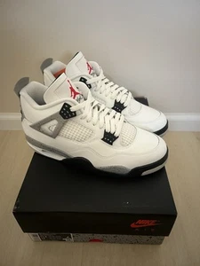 Nike Air Jordan 4 Retro Schuhe "White Cement" Feuerrot FV5029-100 Herren Größe 11,5 - Bild 1 von 5