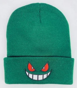 Gengar Beanie Green Size Fits Most Stitched Skullcap Cap Inspired by Pokemon - Picture 1 of 1