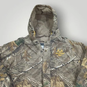 Realtree Xtra Camo Hunting Jacket Mens L Hood Zip Snap Insulated Heavy Coat - Picture 1 of 12