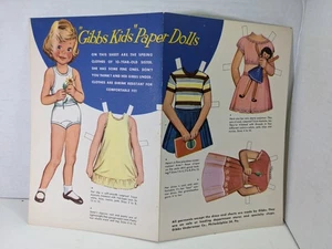 Vintage 50/60s GIBBS KIDS Paper Doll Set Clothing Advertisment - Picture 1 of 3