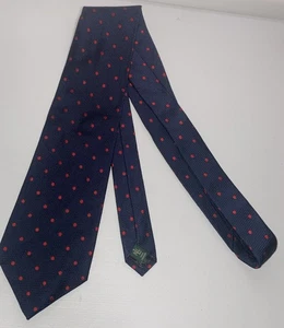 Lauren Ralph Lauren Men's Navy Blue/ Red Dot Silk Neck Tie 100% Silk 55”x3.75” - Picture 1 of 6