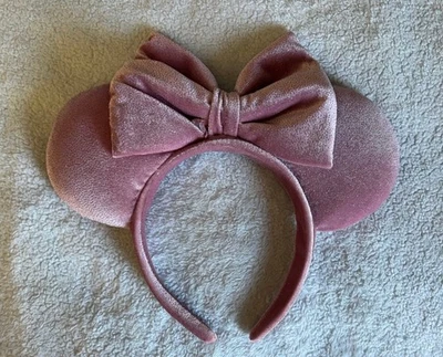 Minnie Mouse Headband Ears Pink Silver Glitter Ribbon Disney - Image 1 of 2