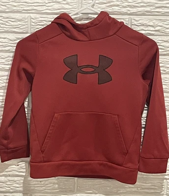Under Armour Hoodie Sweatshirt Pullover Youth Small Loose Fit Red Pocket *Snag - Image 1 of 4