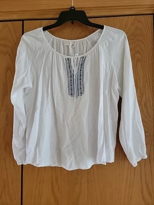 VTG Womens Faded Glory Peasant Top White   Boho Soft XL 16/18 - Image 1 of 4
