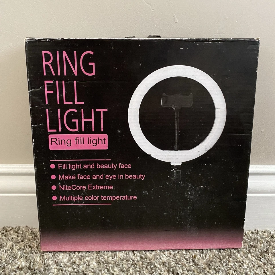 Used LED Ring Fill Light Multiple Color Temperature Lamp With Tripod USB Power - Image 1 of 4