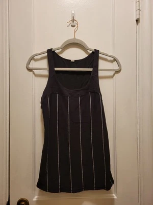 Camiseta sin mangas Lululemon negra a rayas para mujer talla 6 Foto 1 de 4