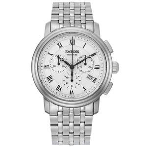 Reloj de acero para hombre con cronógrafo suizo Ronda 5030D zafiro 41 mm Emboss Signature - Imagen 1 de 1