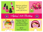 Внешний вид - 12 Personalized Girls Spa Party Slumber Pajama Birthday Invitations Makeup