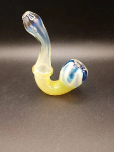 4.5" Glass Sherlock Tobacco Smoking Hand  Tobacco Pipe thick decorative glass  - Picture 1 of 7