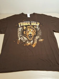 Vintage T-Shirt Sz XL TIMBER WOLF Roller Coaster World of Fun Amusement Park - Picture 1 of 8