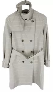 Tommy Hilfiger Mantel Damen M Leinen Mischung Zweireihig Gefüttert mit Gürtel - Bild 1 von 9