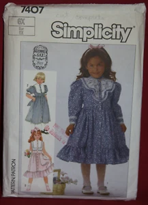 Simplicity 7407 Vintage Gunne Sax Prairie DRESS Pattern Girl's Size 6x (93) - Imagen 1 de 3