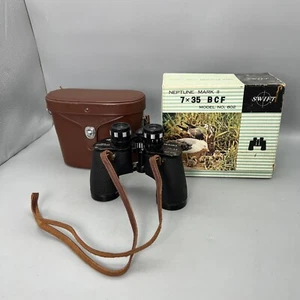 VTG SWIFT Neptune Mark 2 - 7x35 BCF Model No. 802 BINOCULARS + Box/Leather Case - Picture 1 of 24