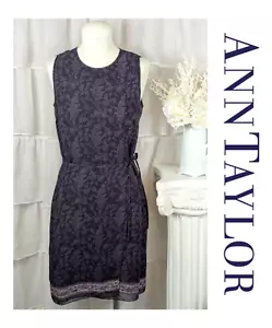 Ann Taylor Brown Floral 100% Silk Lined Sleeveless Wrap Dress Size 6 - Picture 1 of 10
