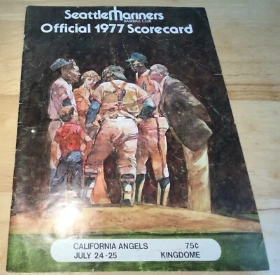 Seattle Mariners Baseball Club Official 1977Scorecard-California Angels Kingdome - Image 1 of 4