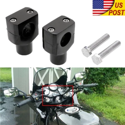 1" Handlebar Clamps Risers For Honda Shadow VLX 600 Aero 750 Interceptor 800 - Image 1 of 4