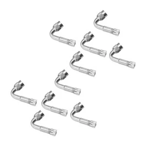 10PC Air Tire Valve Extension Adapter 45° Angle Car Stem Extender Silver - Picture 1 of 4