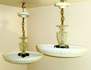 Lámparas de techo colgantes y descarga atómicas MCM vintage de 17 pulgadas Virden Lighting - Imagen 1 de 12