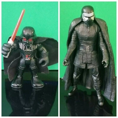 Figura de acción Playskool Darth Vadel Hasbro Jedi Force Galactic Heroes + Kylo Ren Foto 1 de 4