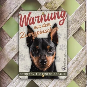 Zwergpinscher Schild Hunde Warnschild DIN-A5 Hund wetterfest Hundeschilder 54S - Bild 1 von 3