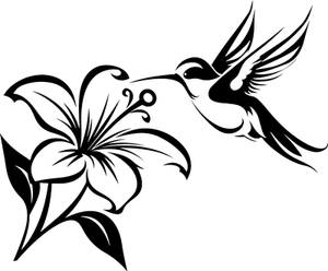 Wildlife, Hummingbird, Flowers, Roses, Scrapbooking, Vinyl Sticker, Wings, - Bild 1 von 6