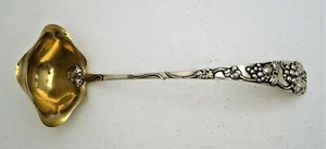 Frank Smith Sterling Silver Punch Serving Ladle Raised Grape Gold Wash Bowl 1901 - Picture 1 of 9