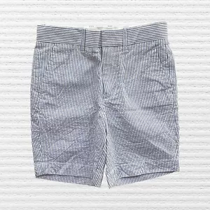 New Crewcuts Boys Classic Pinstripe Gramercy Shorts Blue White Seersucker Size 5 - Picture 1 of 12