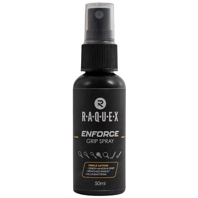 Raquex Schläger Grip Handspray Anti-Rutsch Tennis Badminton Squash Padel Enforce