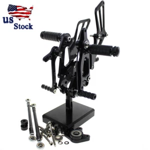 CNC Black Footpegs Rearsets Foot Pegs For Honda CBR1000RR 2004-2005 2006 2007 - Picture 1 of 6