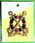 1pc Gold Anchors w/ Life Preserver Iron-On Patch Applique Wrights 3" x 3-1/4" 