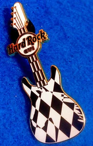 MYSTERY GUITAR SERIES 2 B&W CHECKERED HORSE HEAD #2 GUITAR Hard Rock Cafe PIN - Picture 1 of 1